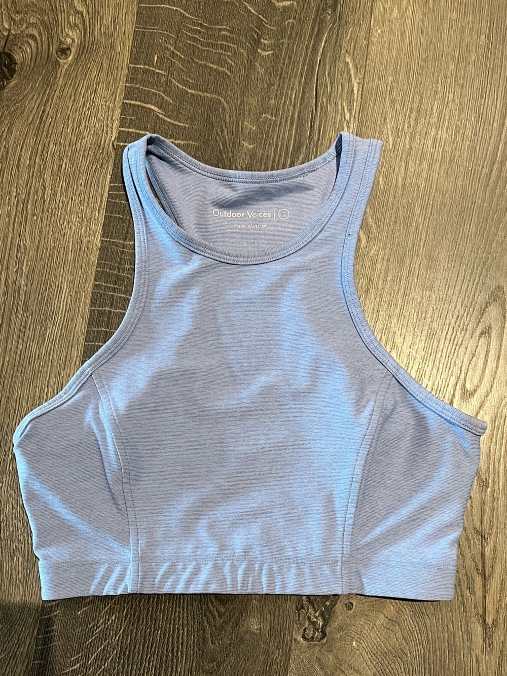 Outdoor Voices Light Blue Seamless Crop Sports Bra Small